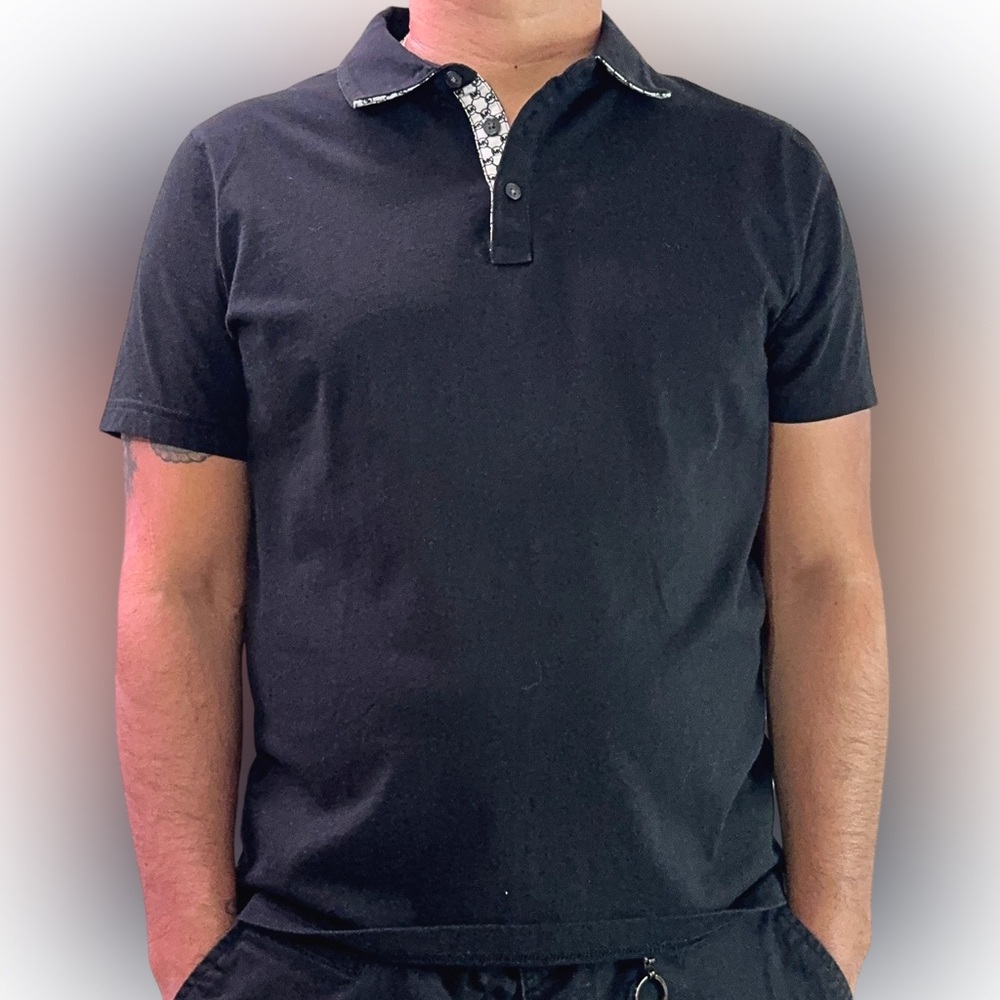 Michael Kors Black Collared Polo Shirt – Classic Fit, Clean & Timeless